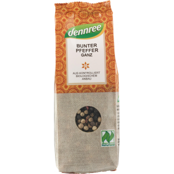 dennree Pfeffer bunt, ganz, 65 gr Packung