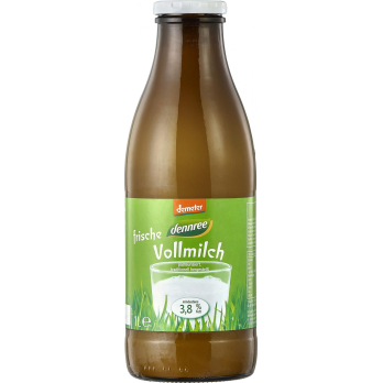dennree Frische Vollmilch, 1 ltr Flasche nicht hom