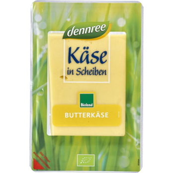 dennree Butterkäse in Scheiben, 125 g Packung