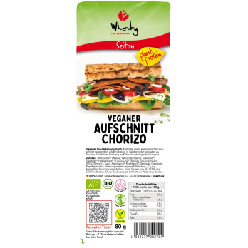 Wheaty Wheaty Aufschnitt Chorizo, 80 gr Packung ge