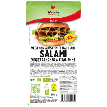 Wheaty Veganer Aufschnitt Art Salami, 100 g Stück