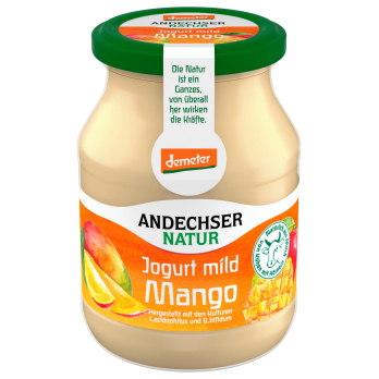 Andechser Natur Jogurt Mango, 500 gr Glas gerührt