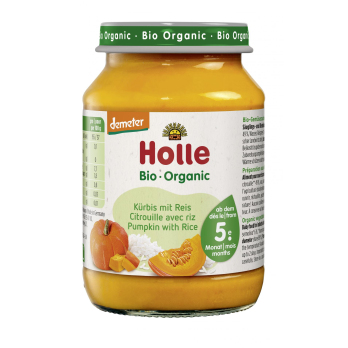 Holle Kürbis mit Reis, 190 g Glas